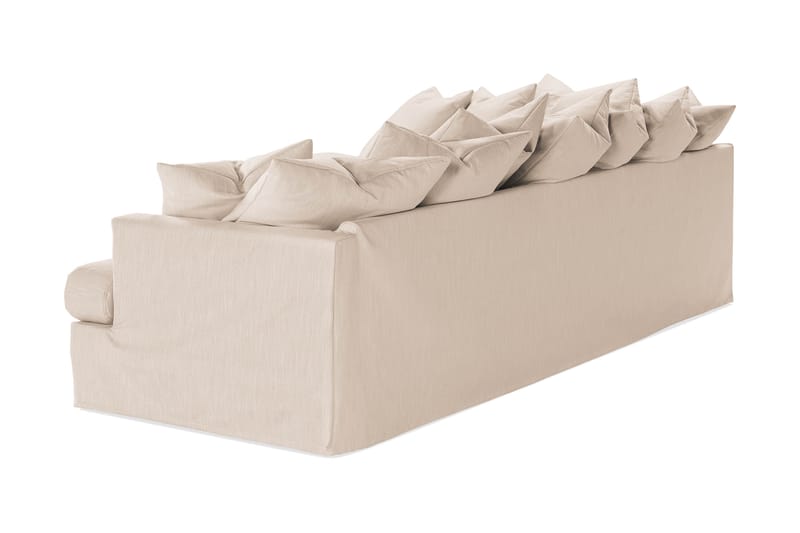 Menard 4-sits Vänstervänd L-formad Schäslongsoffa i Tyg - Beige - Möbler - Soffa - Divansoffor & schäslongsoffa