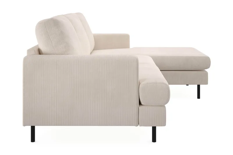 Menard Compact 3-sits Högervänd L-formad Divansoffa i Manchester - Beige - Möbler - Soffa - Divansoffor & schäslongsoffa