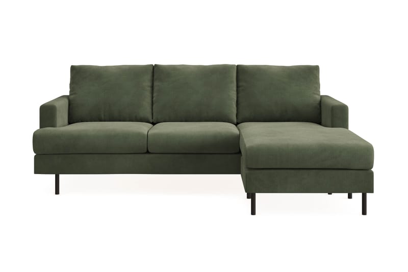 Menard Compact 3-sits Högervänd L-formad Divansoffa i Manchester - Grön - Möbler - Soffa - Divansoffor & schäslongsoffa
