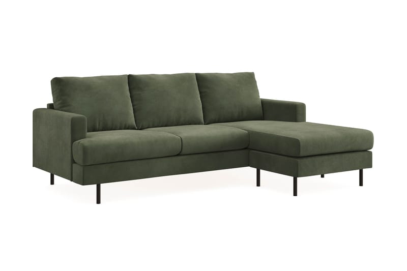 Menard Compact 3-sits Högervänd L-formad Divansoffa i Manchester - Grön - Möbler - Soffa - Divansoffor & schäslongsoffa