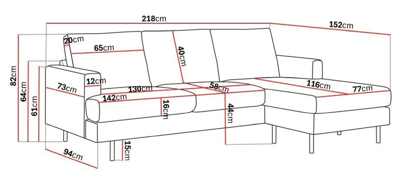 Menard Compact 3-sits Högervänd L-formad Divansoffa i Manchester - Grön - Möbler - Soffa - Divansoffor & schäslongsoffa