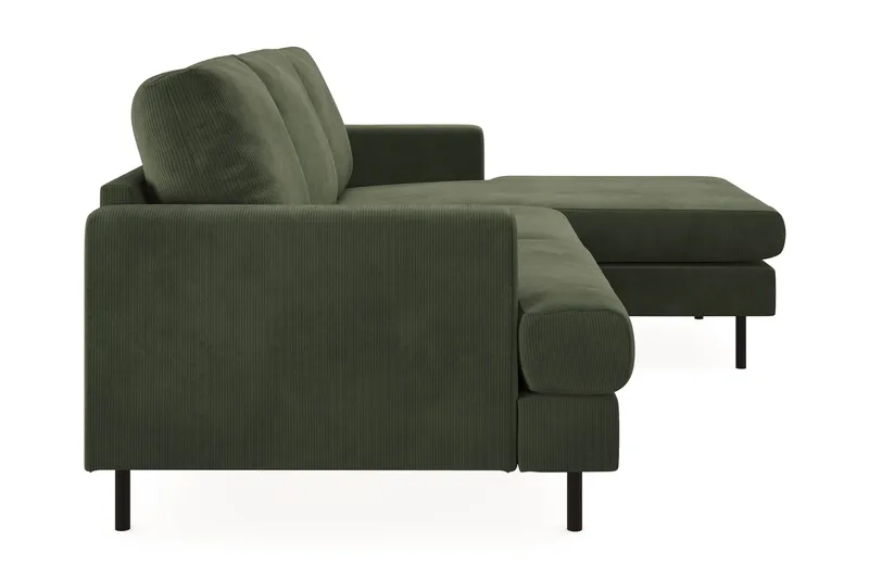Menard Compact 3-sits Högervänd L-formad Divansoffa i Manchester - Grön - Möbler - Soffa - Divansoffor & schäslongsoffa