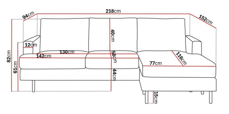 Menard Compact 3-sits Högervänd L-formad Divansoffa i Manchester - Mörkgrå - Möbler - Soffa - Divansoffor & schäslongsoffa