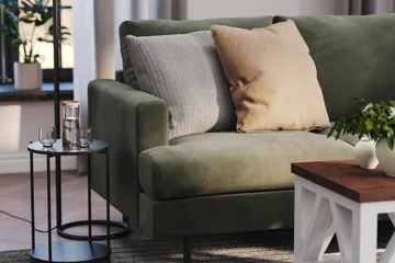 Menard Compact 3-sits Högervänd L-formad Divansoffa i Manchester - Mörkgrön - Möbler - Soffa - Divansoffor & schäslongsoffa