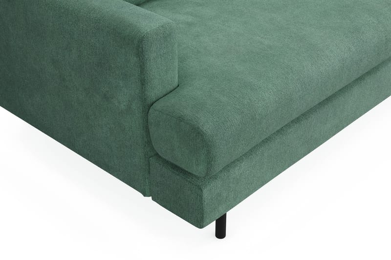 Menard Compact 3-sits Högervänd L-formad Divansoffa i Sammet - Mörkgrön - Möbler - Soffa - Divansoffor & schäslongsoffa