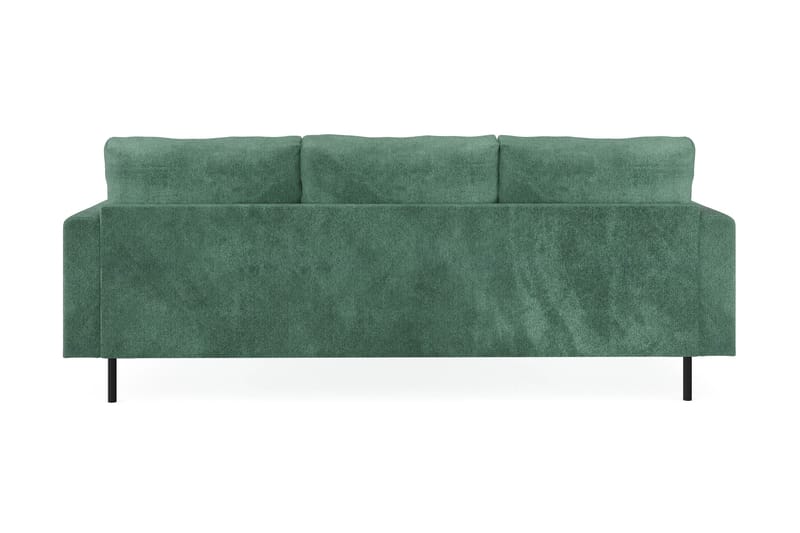 Menard Compact 3-sits Högervänd L-formad Divansoffa i Sammet - Mörkgrön - Möbler - Soffa - Divansoffor & schäslongsoffa