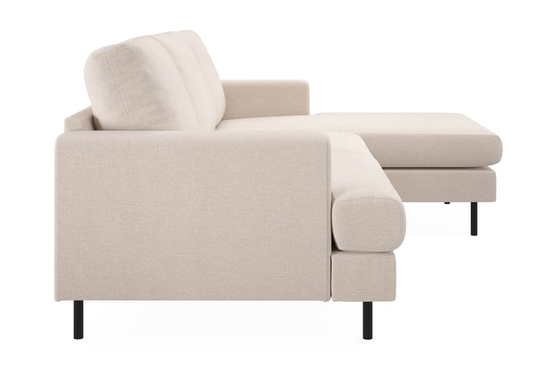 Menard Compact 3-sits Högervänd L-formad Divansoffa i Tyg - Beige - Möbler - Soffa - Divansoffor & schäslongsoffa