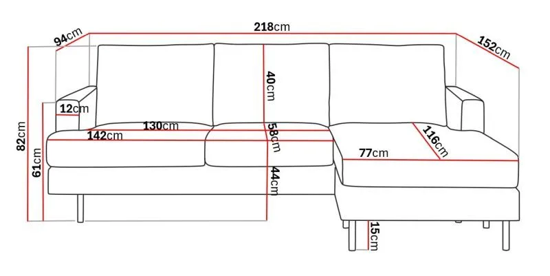 Menard Compact 3-sits Högervänd L-formad Divansoffa i Tyg - Beige - Möbler - Soffa - Divansoffor & schäslongsoffa