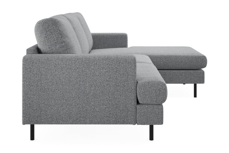 Menard Compact 3-sits Högervänd L-formad Divansoffa i Tyg - Grå - Möbler - Soffa - Divansoffor & schäslongsoffa