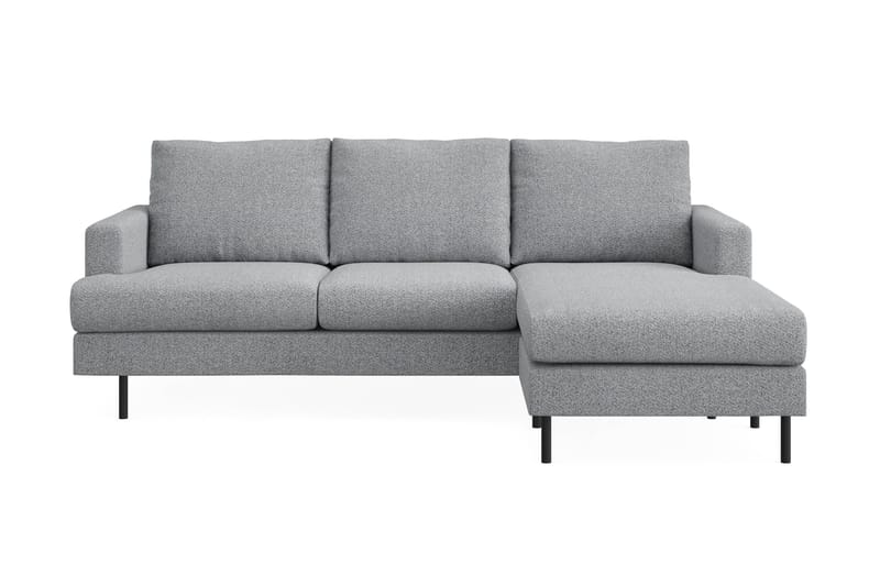 Menard Compact 3-sits Högervänd L-formad Divansoffa i Tyg - Grå - Möbler - Soffa - Divansoffor & schäslongsoffa
