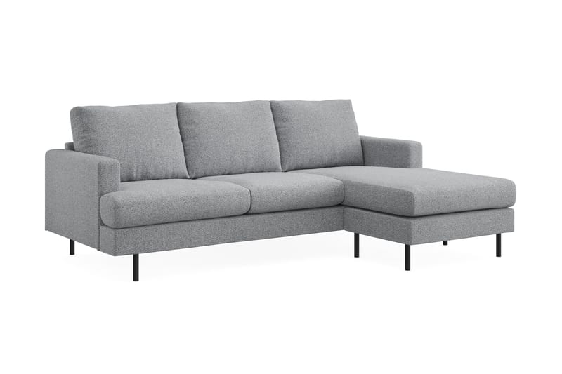 Menard Compact 3-sits Högervänd L-formad Divansoffa i Tyg - Grå - Möbler - Soffa - Divansoffor & schäslongsoffa