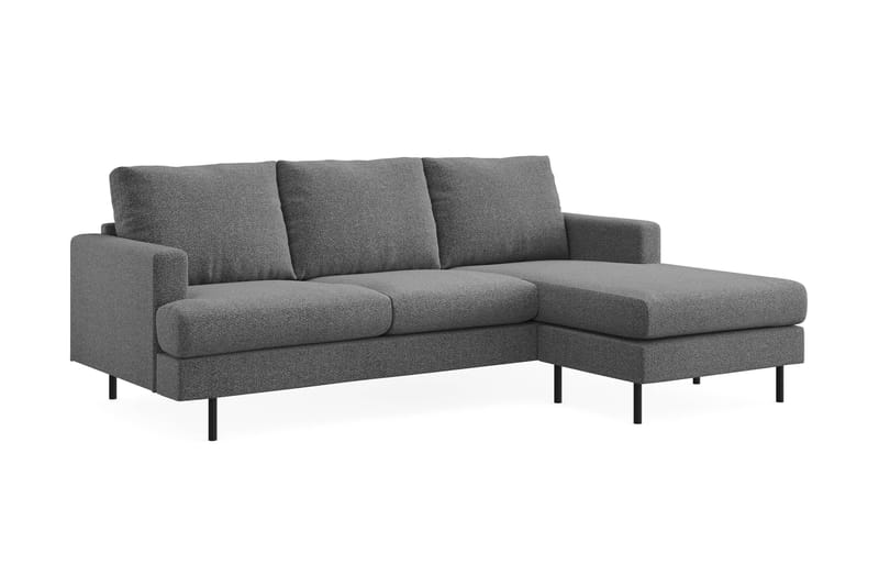 Menard Compact 3-sits Högervänd L-formad Divansoffa i Tyg - Mörkgrå - Möbler - Soffa - Divansoffor & schäslongsoffa