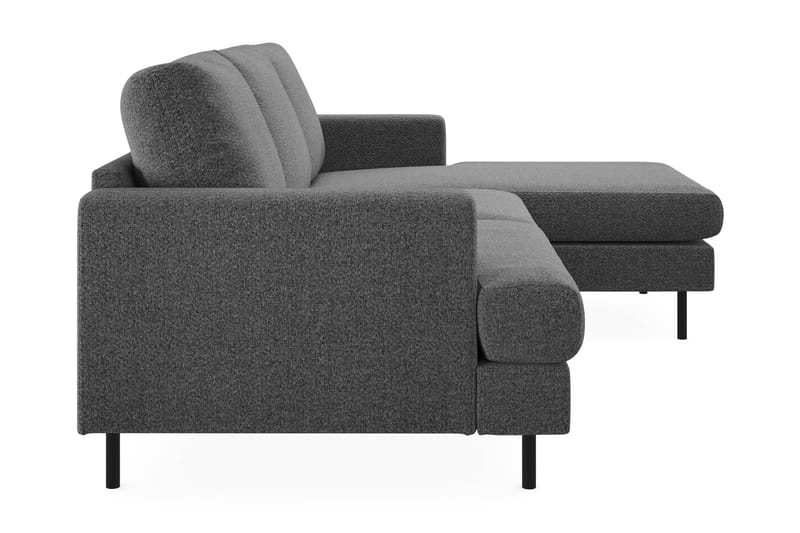 Menard Compact 3-sits Högervänd L-formad Divansoffa i Tyg - Mörkgrå - Möbler - Soffa - Divansoffor & schäslongsoffa