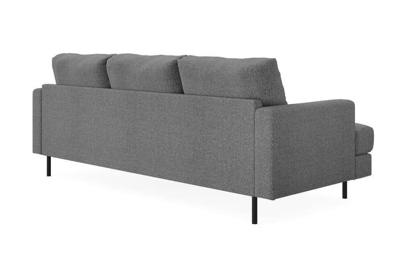 Menard Compact 3-sits Högervänd L-formad Divansoffa i Tyg - Mörkgrå - Möbler - Soffa - Divansoffor & schäslongsoffa