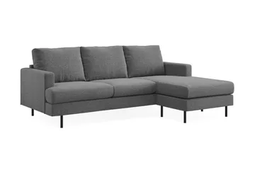 Menard Compact 3-sits Högervänd L-formad Divansoffa i Tyg - Mörkgrå - Möbler - Soffa - Divansoffor & schäslongsoffa