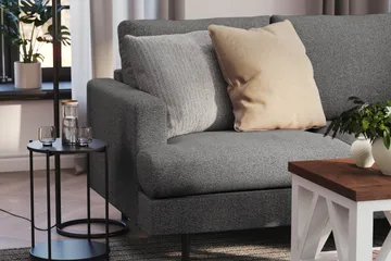 Menard Compact 3-sits Högervänd L-formad Divansoffa i Tyg - Mörkgrå - Möbler - Soffa - Divansoffor & schäslongsoffa