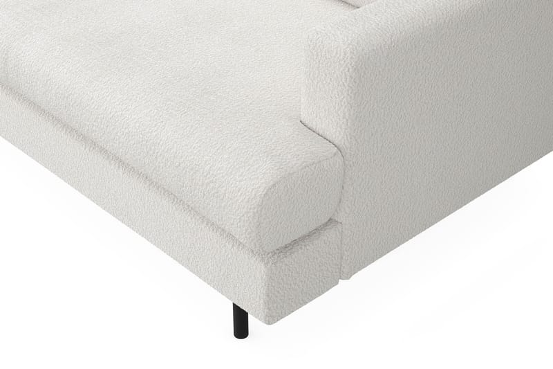 Menard Compact 3-sits Vänstervänd L-formad Divansoffa i Bouclé - Vit - Möbler - Soffa - Divansoffor & schäslongsoffa