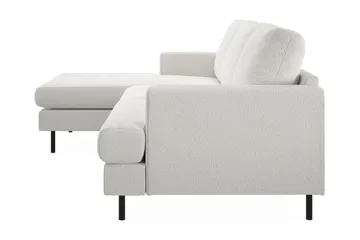 Menard Compact 3-sits Vänstervänd L-formad Divansoffa i Bouclé - Vit - Möbler - Soffa - Divansoffor & schäslongsoffa