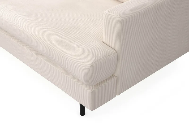 Menard Compact 3-sits Vänstervänd L-formad Divansoffa i Manchester - Beige - Möbler - Soffa - Divansoffor & schäslongsoffa