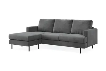 Menard Compact 3-sits Vänstervänd L-formad Divansoffa i Manchester - Grå - Möbler - Soffa - Divansoffor & schäslongsoffa