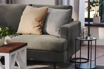 Menard Compact 3-sits Vänstervänd L-formad Divansoffa i Manchester - Grå - Möbler - Soffa - Divansoffor & schäslongsoffa