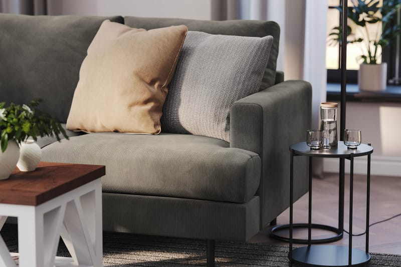 Menard Compact 3-sits Vänstervänd L-formad Divansoffa i Manchester - Grå - Möbler - Soffa - Divansoffor & schäslongsoffa