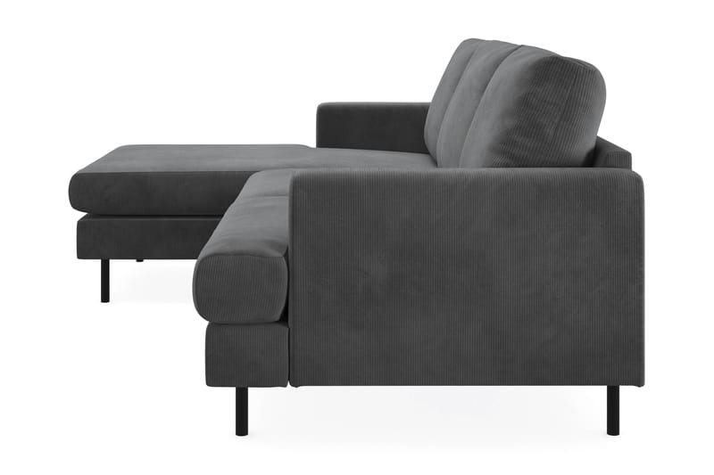Menard Compact 3-sits Vänstervänd L-formad Divansoffa i Manchester - Grå - Möbler - Soffa - Divansoffor & schäslongsoffa