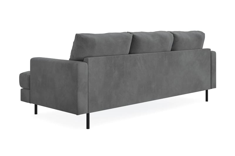 Menard Compact 3-sits Vänstervänd L-formad Divansoffa i Manchester - Grå - Möbler - Soffa - Divansoffor & schäslongsoffa