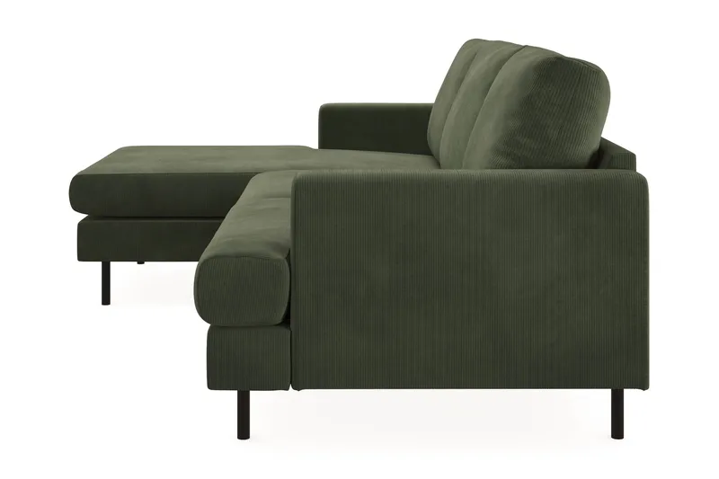 Menard Compact 3-sits Vänstervänd L-formad Divansoffa i Manchester - Grön - Möbler - Soffa - Divansoffor & schäslongsoffa