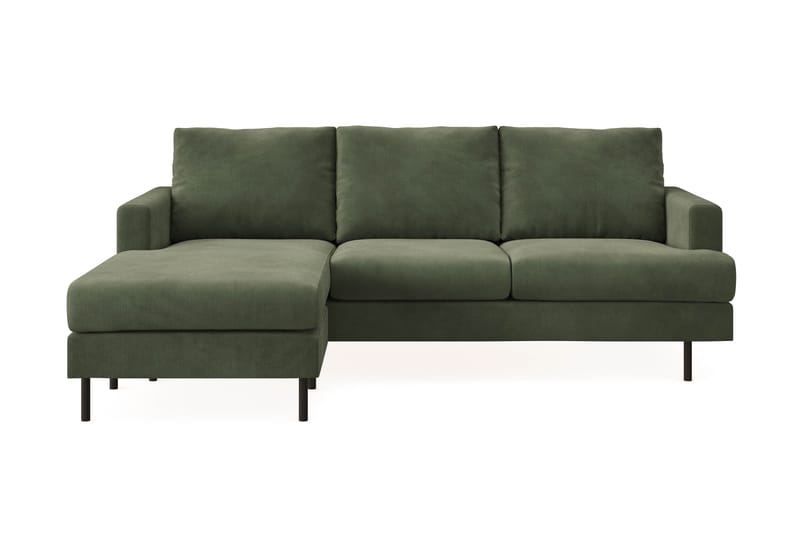 Menard Compact 3-sits Vänstervänd L-formad Divansoffa i Manchester - Grön - Möbler - Soffa - Divansoffor & schäslongsoffa