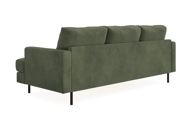 Menard Compact 3-sits Vänstervänd L-formad Divansoffa i Manchester - Grön - Möbler - Soffa - Divansoffor & schäslongsoffa