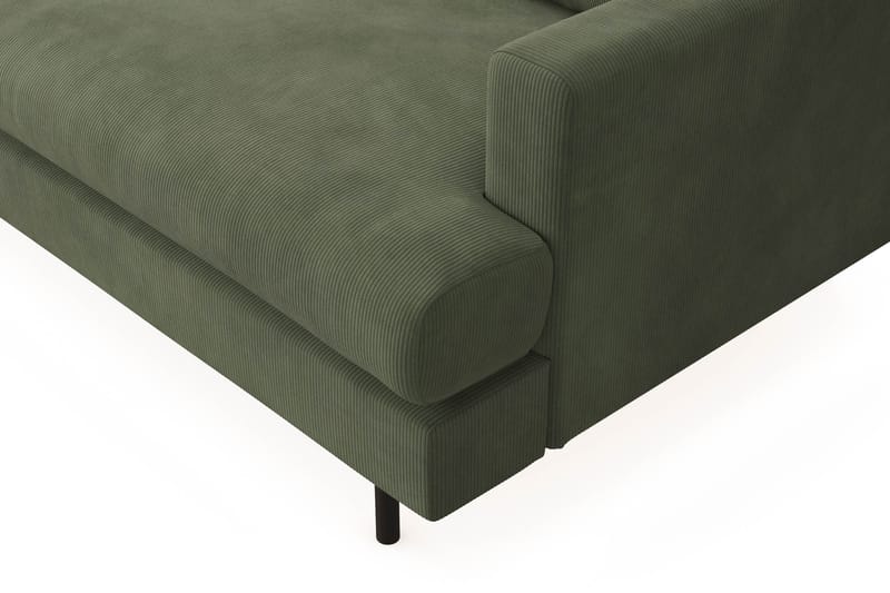 Menard Compact 3-sits Vänstervänd L-formad Divansoffa i Manchester - Grön - Möbler - Soffa - Divansoffor & schäslongsoffa