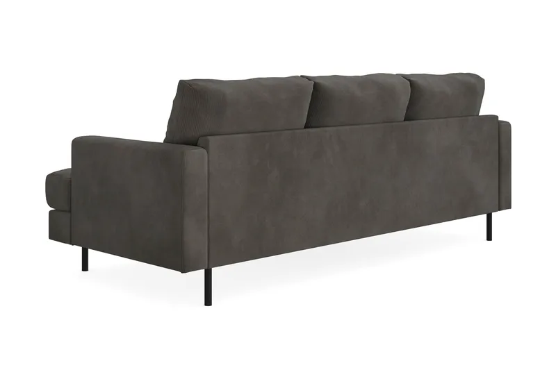 Menard Compact 3-sits Vänstervänd L-formad Divansoffa i Manchester - Mörkgrå - Möbler - Soffa - Divansoffor & schäslongsoffa