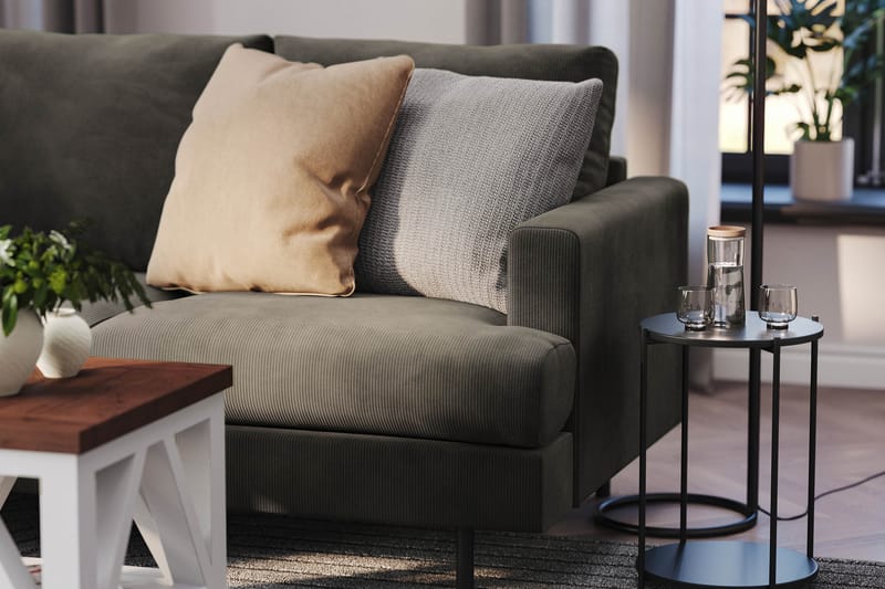 Menard Compact 3-sits Vänstervänd L-formad Divansoffa i Manchester - Mörkgrå - Möbler - Soffa - Divansoffor & schäslongsoffa