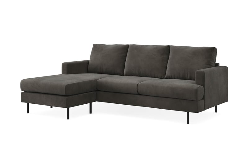Menard Compact 3-sits Vänstervänd L-formad Divansoffa i Manchester - Mörkgrå - Möbler - Soffa - Divansoffor & schäslongsoffa