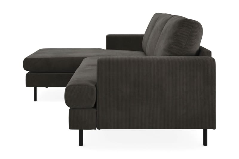 Menard Compact 3-sits Vänstervänd L-formad Divansoffa i Manchester - Mörkgrå - Möbler - Soffa - Divansoffor & schäslongsoffa