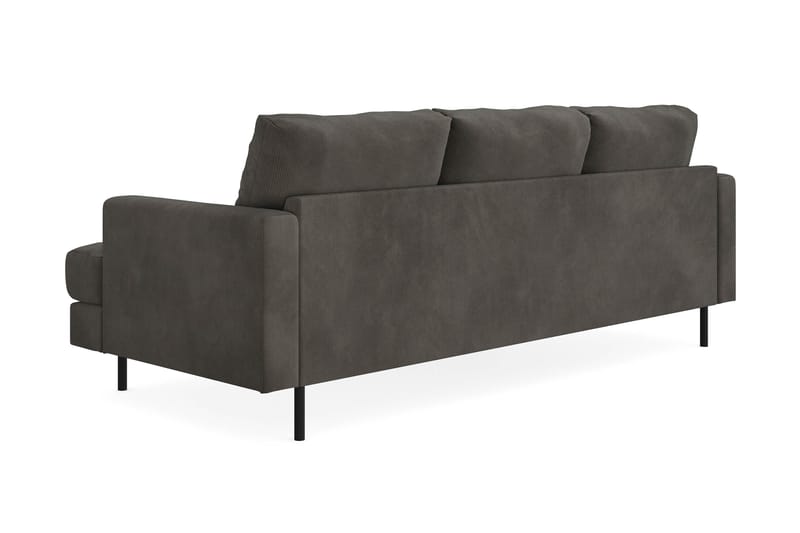Menard Compact 3-sits Vänstervänd L-formad Divansoffa i Manchester - Mörkgrå - Möbler - Soffa - Divansoffor & schäslongsoffa