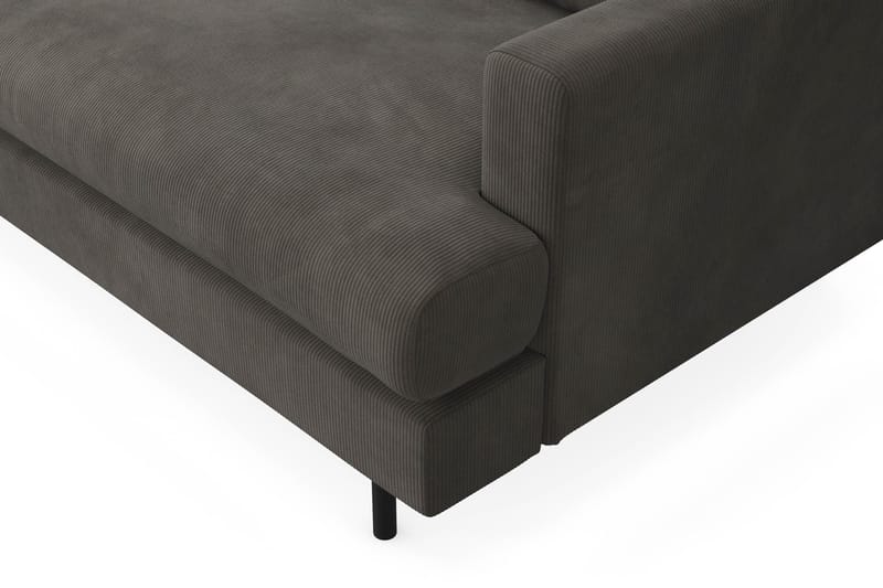 Menard Compact 3-sits Vänstervänd L-formad Divansoffa i Manchester - Mörkgrå - Möbler - Soffa - Divansoffor & schäslongsoffa