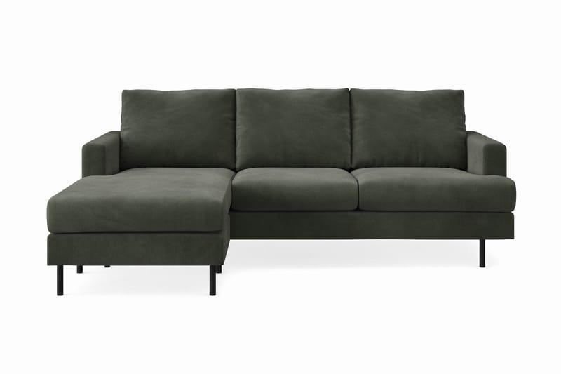 Menard Compact 3-sits Vänstervänd L-formad Divansoffa i Manchester - Mörkgrön - Möbler - Soffa - Divansoffor & schäslongsoffa