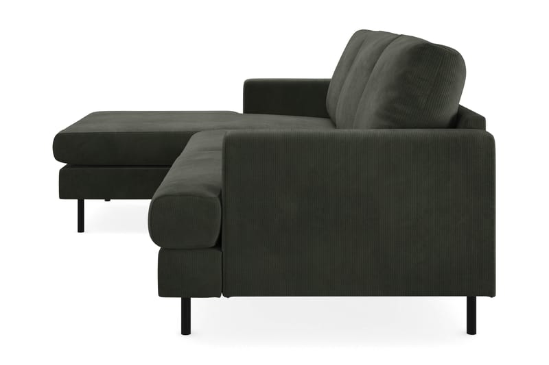 Menard Compact 3-sits Vänstervänd L-formad Divansoffa i Manchester - Mörkgrön - Möbler - Soffa - Divansoffor & schäslongsoffa
