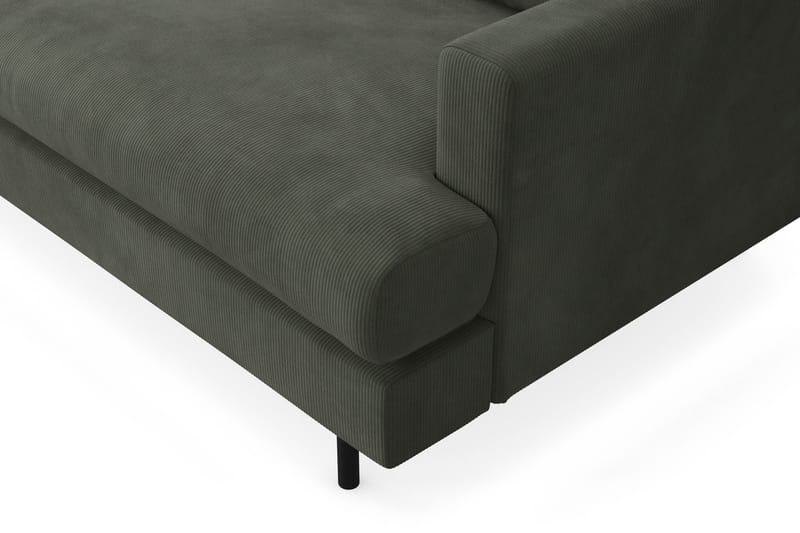 Menard Compact 3-sits Vänstervänd L-formad Divansoffa i Manchester - Mörkgrön - Möbler - Soffa - Divansoffor & schäslongsoffa