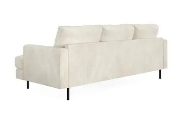Menard Compact 3-sits Vänstervänd L-formad Divansoffa i Sammet - Krämvit - Möbler - Soffa - Divansoffor & schäslongsoffa
