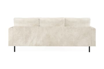 Menard Compact 3-sits Vänstervänd L-formad Divansoffa i Sammet - Krämvit - Möbler - Soffa - Divansoffor & schäslongsoffa