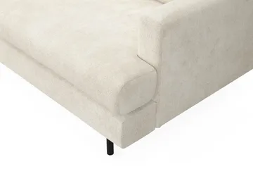 Menard Compact 3-sits Vänstervänd L-formad Divansoffa i Sammet - Krämvit - Möbler - Soffa - Divansoffor & schäslongsoffa