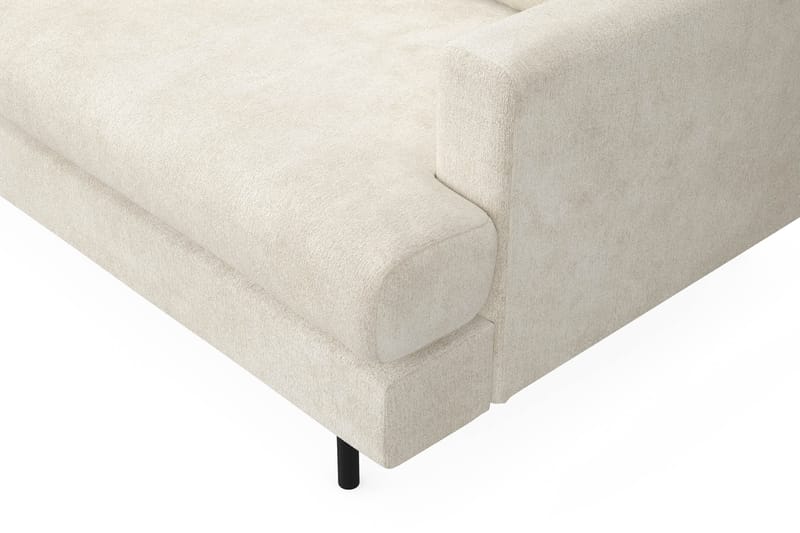 Menard Compact 3-sits Vänstervänd L-formad Divansoffa i Sammet - Krämvit - Möbler - Soffa - Divansoffor & schäslongsoffa