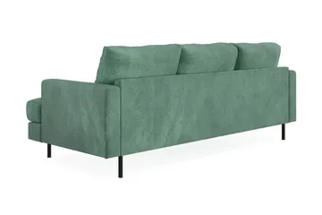 Menard Compact 3-sits Vänstervänd L-formad Divansoffa i Sammet - Mörkgrön - Möbler - Soffa - Divansoffor & schäslongsoffa