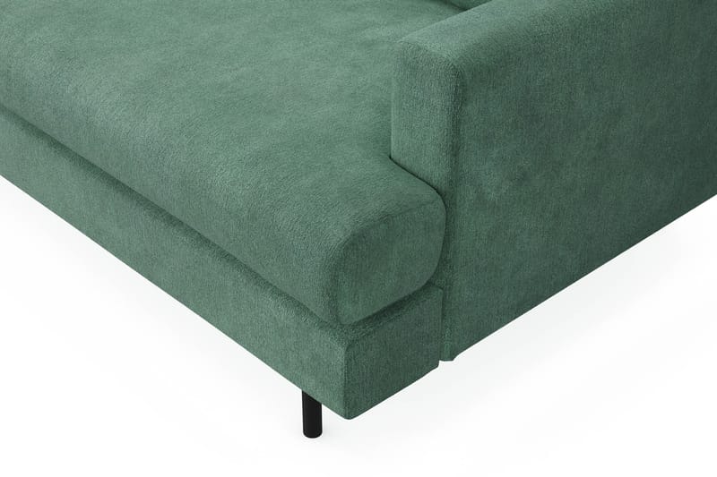 Menard Compact 3-sits Vänstervänd L-formad Divansoffa i Sammet - Mörkgrön - Möbler - Soffa - Divansoffor & schäslongsoffa