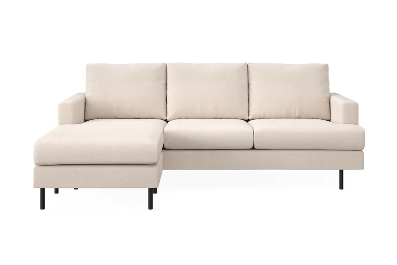 Menard Compact 3-sits Vänstervänd L-formad Divansoffa i Tyg, Beige
