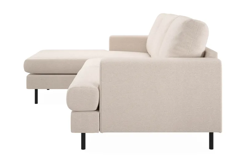 Menard Compact 3-sits Vänstervänd L-formad Divansoffa i Tyg - Beige - Möbler - Soffa - Divansoffor & schäslongsoffa