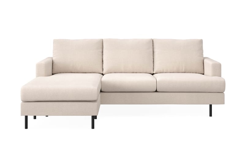 Menard Compact 3-sits Vänstervänd L-formad Divansoffa i Tyg - Beige - Möbler - Soffa - Divansoffor & schäslongsoffa